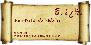 Bernfeld Ödön névjegykártya